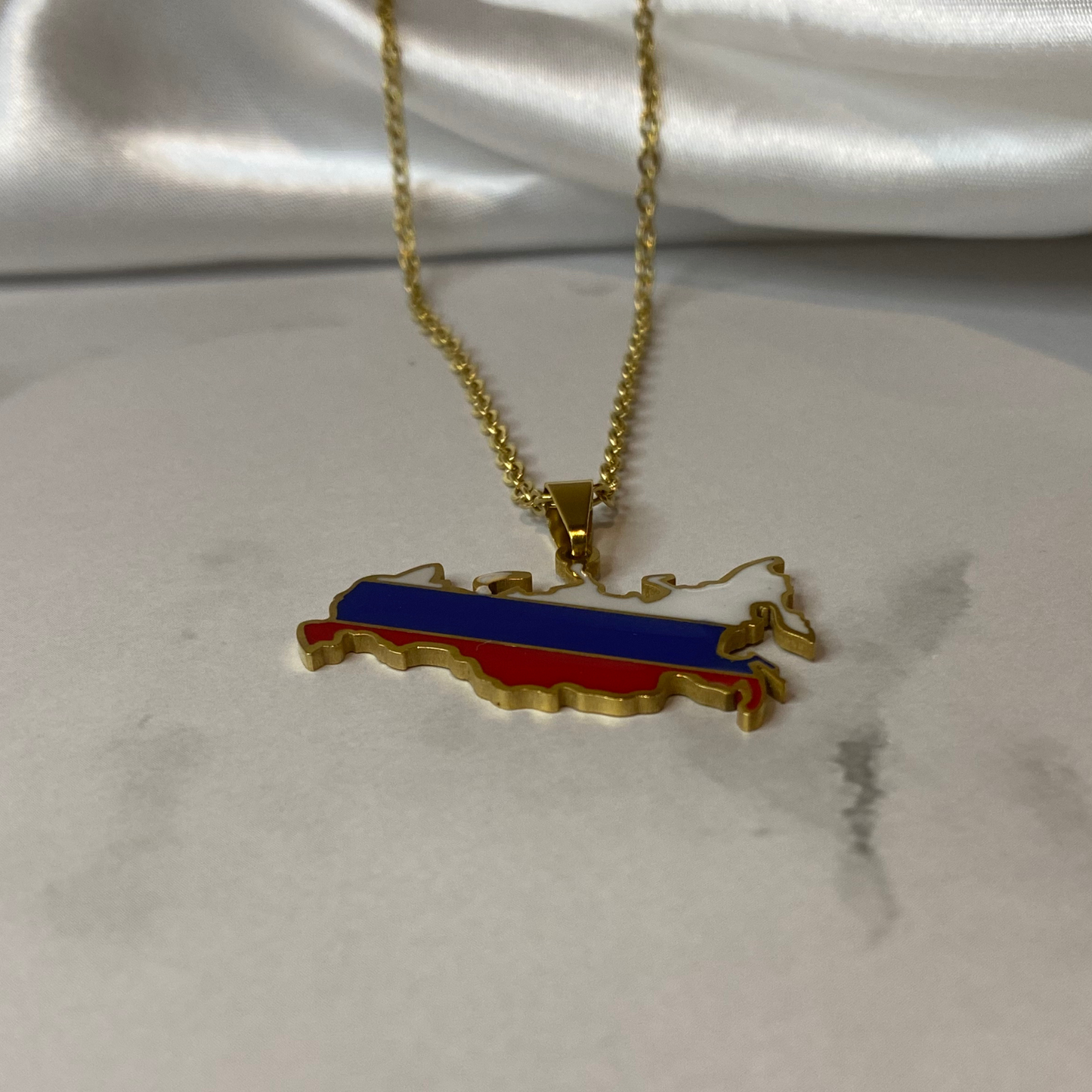 russia map - with flag