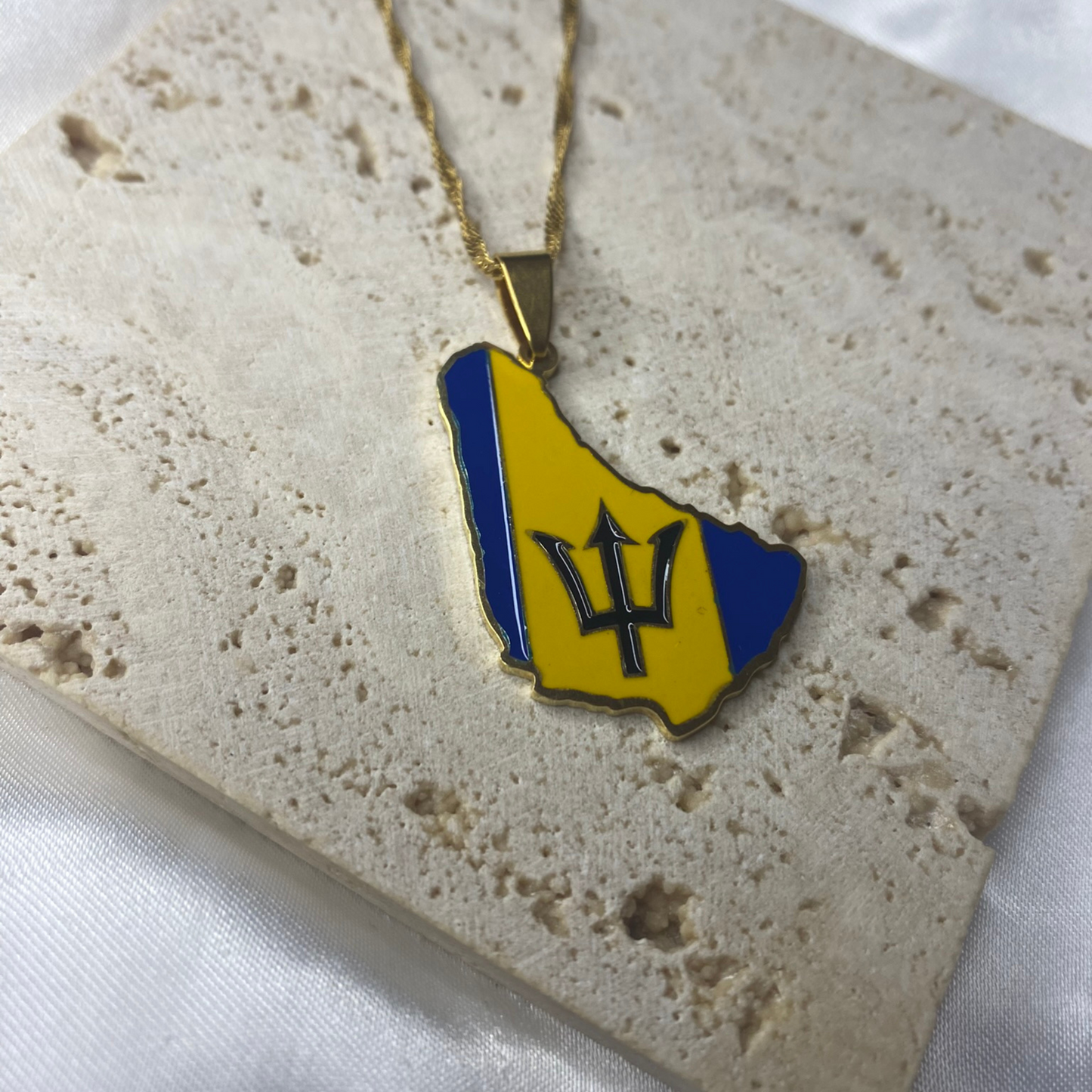 barbados karte - mit flagge