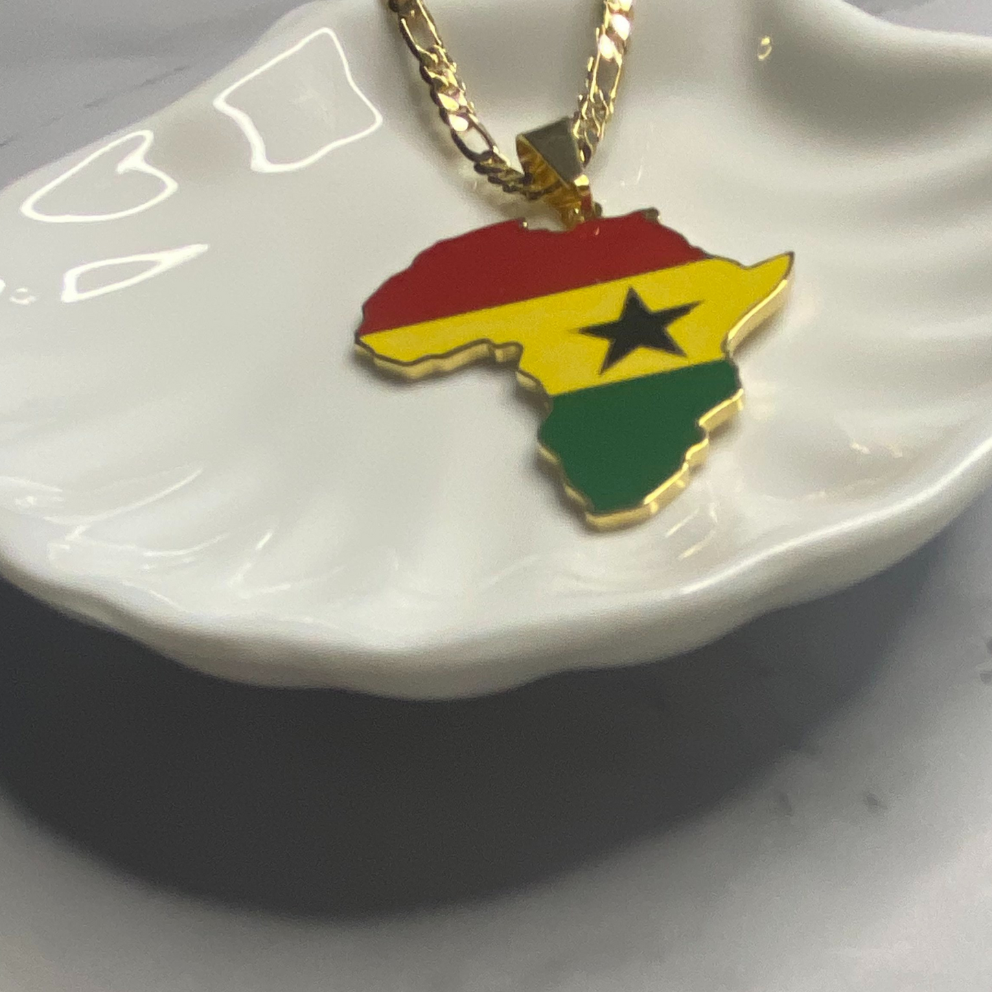 africa map - with ghana flag